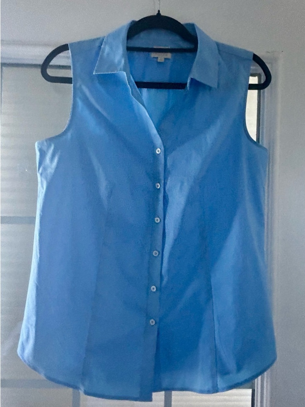 Talbots Sleeveless Button-Down Shirt in Sky Blue - Picture 2 of 7